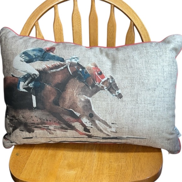 Brisa & Home Other - Competition Durable Throw Pillow Case Racing Horses with Horse Race Brisa&Home